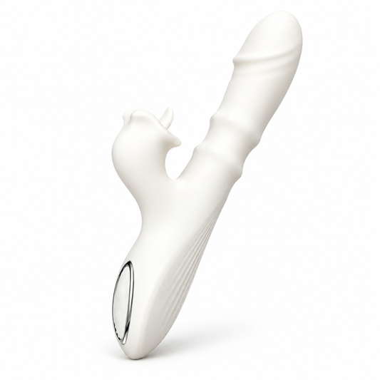 Rolling Bead Rabbit Vibrator with Tongue-Licking Stimulation & Remote Control