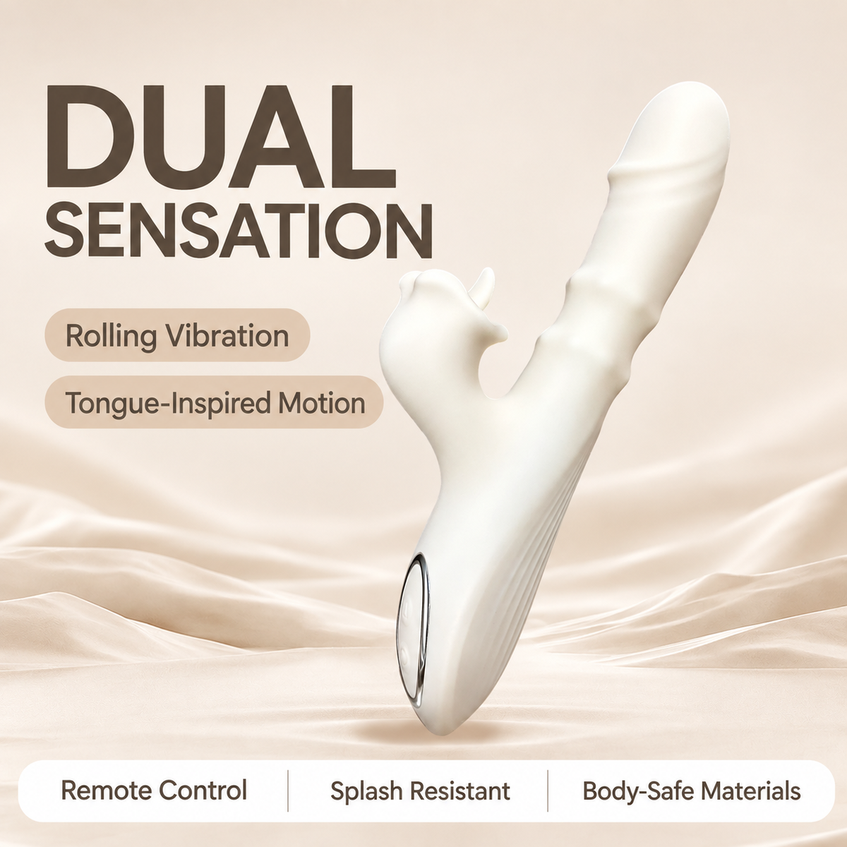 Rolling Bead Rabbit Vibrator with Tongue-Licking Stimulation & Remote Control