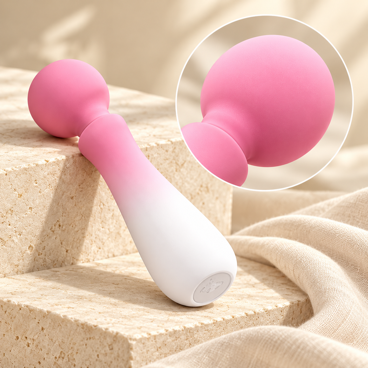 CHYOCARE Soft Touch Mini Wand Vibrator | Round Head — feature detail